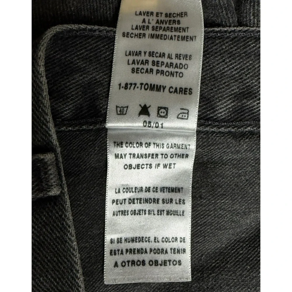 Tommy Hilfiger Vintage 90s Black Jeans Baggy Streetwear High Rise 34x29.5 Unisex